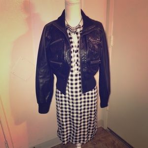 Black and White Plaid Dress